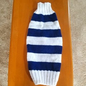 Land's End Navy/White Stripe Dog Sweater